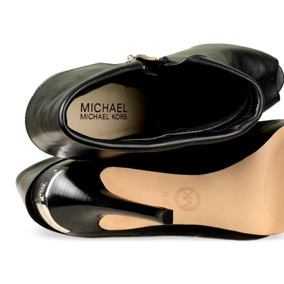 Michael Kors Kendra Peep Toe Leather Boots - Picture 4 of 4